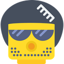 Afro, Face, Lego, Emoticon, Hair Brush, Glasses, interface, hair DarkSlateGray icon