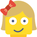 happy, feelings, Heads, emoticons, interface, faces, Lego, Girl, people Gold icon