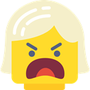 Girl, Angry, interface, Lego, Emotions, Emoticon, feelings BlanchedAlmond icon