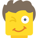 Emotion, interface, smiling, Emoticon, people, wink, Face, smiley, feelings, Lego Gold icon
