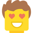 Face, square, smile, in love, interface, emoticons, smiling, Emoticon, Lego Gold icon