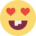 Emoticon, emoticons, smiling, in love, square, interface, smile, Face, rounded, Fool Khaki icon