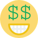 Emoticon, smiley, rich, feelings, Face, smiling, interface, Emotion, people Khaki icon