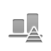 Align, pyramid, horizontal, Bottom Gray icon