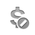 Dollar, Currency, cancel, sign DarkGray icon