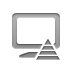 monitor, pyramid Gray icon