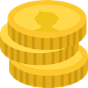 Coins, Money, Cash, stack, Currency, Business Goldenrod icon