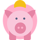 piggy bank, save, coin, Money, savings, funds Pink icon