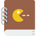 videogame, gaming, Game, Notebook, playing, play, leisure, manual, pacman Sienna icon