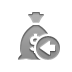 Money, Bag, Left, Dollar Gray icon