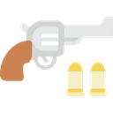 Bullets, revolver, weapons, Gun, pistol Black icon