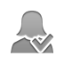 user, woman, checkmark Gray icon