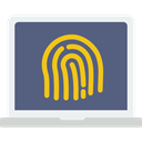 Fingerprint, technology, Laptop DimGray icon