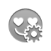 love, Gear, smiley DarkGray icon