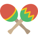 music, shaker, maracas, musical instrument, tropical IndianRed icon