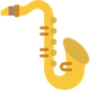 saxophone, sax, musical instrument, music, Wind Instrument, jazz SandyBrown icon