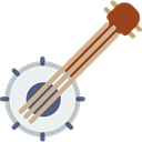 String Instrument, Orchestra, Banjo, musical instrument, music, Folk Black icon