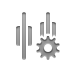 Gear, distribute, Center, horizontal Gray icon