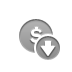 Down, coin, Dollar DarkGray icon
