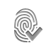 Fingerprint, checkmark Gray icon