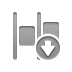 Down, Left, distribute, horizontal Gray icon