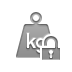 Lock, open, weight, kilogram Gray icon