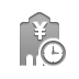 yen, Clock, Bank DarkGray icon