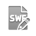 File, pencil, swf, Format Gray icon