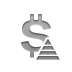 Dollar, Currency, pyramid, sign Gray icon