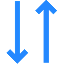 vertical, Arrows, Direction, Orientation, down arrow, up arrow, exchange, Resize, Multimedia Option Black icon