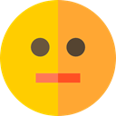 Circular, Face, mouth, Emoticon, straight, smiley, shapes, Emotion Gold icon