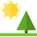 Pine, nature, Sunny, Tree, landscape, sun, Altitude Black icon
