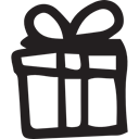 Christmas Present, birthday, surprise, present, gift Black icon