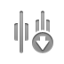 Down, Center, distribute, horizontal Gray icon
