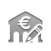 Bank, pencil, Euro Gray icon