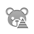 teddy, bear, pyramid Gray icon