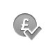 checkmark, coin, pound DarkGray icon