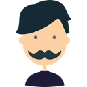 Man, Avatar, user, Facial Hair, people, Business, profile, moustache Black icon
