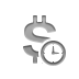Dollar, Currency, Clock, sign DarkGray icon