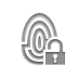 Lock, Fingerprint, open Gray icon