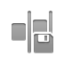 Diskette, horizontal, right, distribute Gray icon