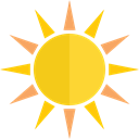 nature, sun, warm, weather, summer, Summertime, Sunny, meteorology Gold icon