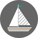 Sailboat, sailing, sea, transport, sail, Boat, ocean DimGray icon