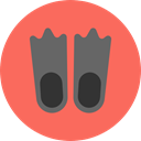 Dive, fashion, Diving, fins, sports, swimming, flippers Tomato icon