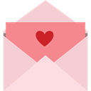 romantic, Hearts, Love Letter, romance, Valentines Day Pink icon