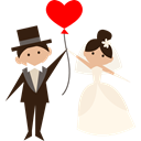 people, groom, Bride, Wedding Couple, romantic Black icon