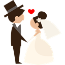 Bride, Wedding Couple, romantic, people, groom Black icon