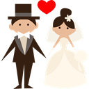 Bride, people, groom, Wedding Couple, romantic Black icon