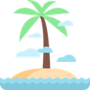 tropical, Palm Tree, nature, Desert, Island, Oasis Black icon