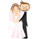 Bride, Wedding Couple, people, groom, romantic Black icon